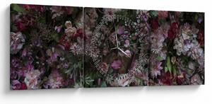 Tablou - Perete de flori (cu ceas) (90x30 cm)