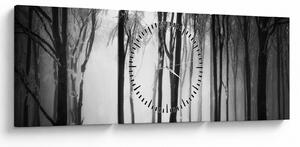 Tablou - Lup în pădurea întunecată (cu ceas) (90x30 cm)