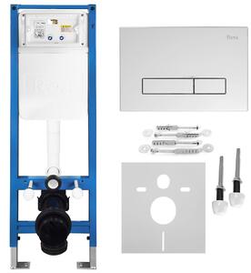 Set Cadru Îngropat Slim 024N pentru WC cu Buton HD Chrome