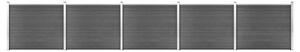 Set panouri gard, 872x146 cm, negru, WPC