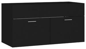 Dulap de chiuvetă, negru, 90x38,5x46 cm, PAL