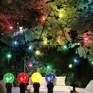 Globo Ghirlandă luminoasă Nirvana, 10 becuri, colorată, plastic, IP44, Multicolor, Sticlă
