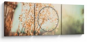 Tablou - Plante după ploaie (cu ceas) (90x30 cm)