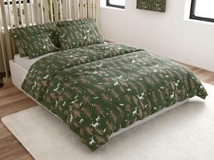 Lenjerie de pat din microfibra OAK DEER verde inchis Dimensiune lenjerie de pat: 70 x 90 cm | 140 x 220 cm