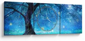 Tablou - Pădure mistică (cu ceas) (90x30 cm)