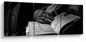 Tablou - Carte (cu ceas) (90x30 cm)
