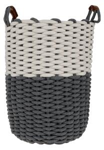 Coş tricotat TEMPO-KONDELA AVANDE, alb/ gri, 34x46 cm