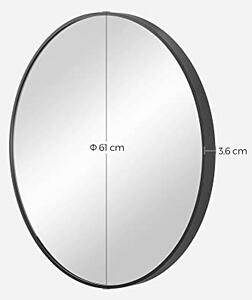 Oglinda rotunda, Songmics, Negru, 61x61x3.6 cm