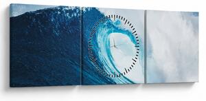 Tablou - Val oceanic (cu ceas) (90x30 cm)