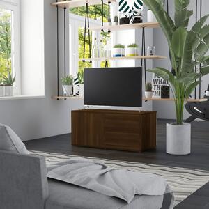 Comodă TV, stejar maro, 80x34x36 cm, lemn prelucrat