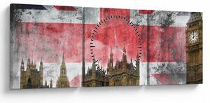 Tablou - Londra (cu ceas) (90x30 cm)