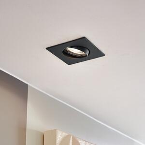 PRIOS Lampa de încastrare Fibur, negru, 9 cm, GU10, 10 bucăți, reglabil, Negru, Camera de zi / sufragerie, Metal, Modern, Plafon încastrat