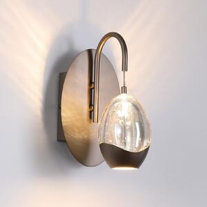 Searchlight Aplică LED Seeds, culoare crem, lățime 11 cm, sticlă/metal, reglabil, Bej, Camera de zi / sufragerie, Sticlă