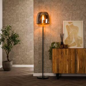 Zijlstra Lampadar Philippa, gri fumuriu/negru, sticlă/metal, 170 cm, Gri, Camera de zi / sufragerie, Sticlă, Modern