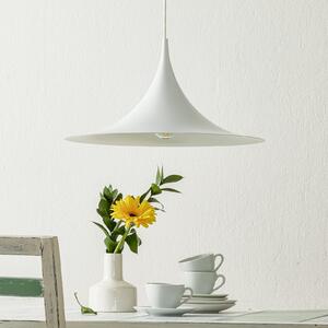 GUBI Lampa suspendată Gubi Semi, Ø 47 cm, albă, reglabil, Alb, Camera de zi / sufragerie, Metal, Design