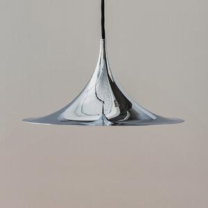 GUBI Lampă suspendată Semi, Ø 30 cm, cromată, reglabil, Metalic, Camera de zi / sufragerie, Metal, Design