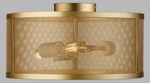 Searchlight Plafonieră Fishnet, auriu, Ø 45 cm, reglabil, Auriu / Alamă, Camera de zi / sufragerie, Metal