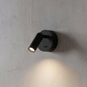 IDEAL LUX Spot LED de perete Ideal Lux Bean, Ø 7 cm, metal negru/sticlă, Negru, Camera de zi / sufragerie, Metal, Modern