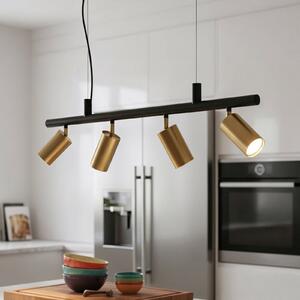 IDEAL LUX Ideal Lux Lampă suspendată Dynamite alamă/metal negru cu 4 lumini., Auriu / Alamă, Camera de zi / sufragerie, Metal, Modern