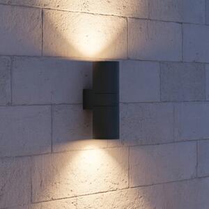 Ideallux Ideal Lux lampă de perete pentru exterior Gun aluminiu antracit, Ø 11 cm,, reglabil, Negru, Aluminiu, Modern