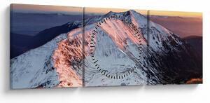Tablou - Panoramă montană de iarnă II. (cu ceas) (90x30 cm)