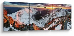 Tablou - Panoramă montană de iarnă (cu ceas) (90x30 cm)