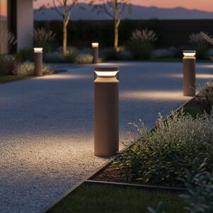 IDEAL LUX Lampă cu soclu LED Ideal Lux Boeing, maro cafea, înălțime 40 cm, Maro / Rugină, Metal