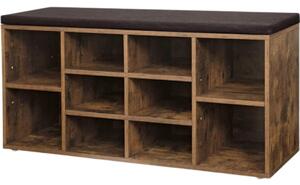 Banca cu spatiu de depozitare TAYLOR 104x30x48 cm, maro rustic