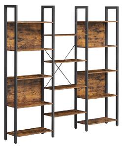 Biblioteca TAYLOR 14 rafturi 166x158 cm, rustic maro