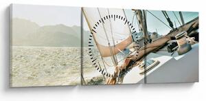 Tablou - Yacht (cu ceas) (90x30 cm)