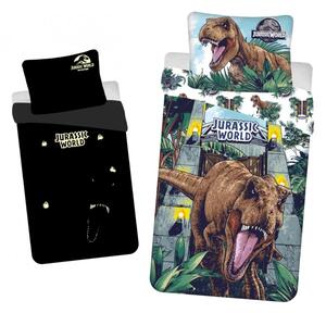 Lenjerie de pat din bumbac fosforescenta JURASSIC WORLD ROAR colorata Dimensiune lenjerie de pat: 70 x 90 cm | 140 x 200 cm
