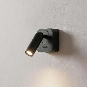 IDEAL LUX Spot LED de perete Ideal Lux Bean, negru, lățime 7 cm, metal, Negru, Camera de zi / sufragerie, Metal, Modern