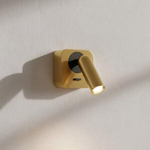 IDEAL LUX Spot LED de perete Ideal Lux Bean, culoare alamă, lățime 7 cm, Auriu / Alamă, Camera de zi / sufragerie, Metal, Modern