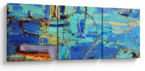 Tablou - pictură abstractă în ulei (cu ceas) (90x30 cm)