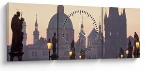 Tablou - Podul Charles (cu ceas) (90x30 cm)