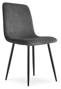 Scaun Bucatarie/Dining Raymon Catifea Raiata Gri Inchis