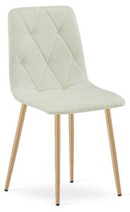 Scaun Bucatarie/Dining Fido Material Textil Bej Picioare Metalice Finisaj Lemn