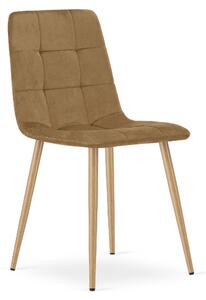 Scaun Bucatarie/Dining Jacob Maro Catifea Picioare Metalice Finisaj lemn