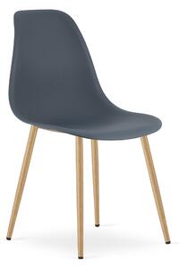 Scaun Bucatarie/Dining Velo Plus Gri Picioare Metalice Finisaj Lemn