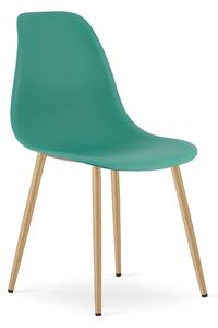 Scaun Bucatarie/Dining Velo Plus Verde Picioare Metalice Finisaj Lemn
