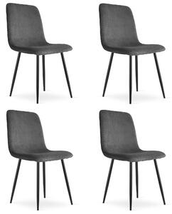 Set 4 Scaune Bucatarie/Dining RaymonCatifea Raiata Gri Inchis