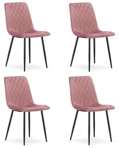 Set 4 Scaune Bucatarie/Dining Clay Catifea Roz