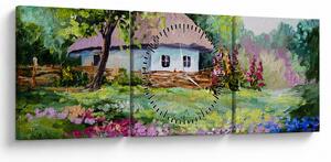 Tablou - Cabană (cu ceas) (90x30 cm)