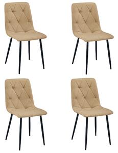 Set 4 Scaune Bucatarie/Dining Fido Material Textil Maro