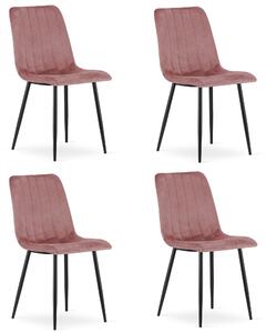 Set 4 Scaune Bucatarie/Dining Gabe Catifea Roz