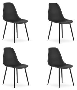 Set 4 Scaune Bucatarie/Dining Velo Plus Negre