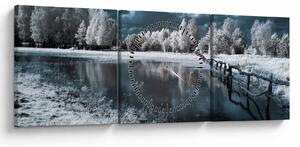 Tablou - Peisaj înghețat (cu ceas) (90x30 cm)