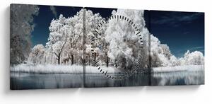 Tablou - Albă ca Zăpada Albă ca Zăpada Copaci (cu ceas) (90x30 cm)