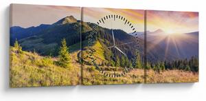 Tablou - Peisaj forestier (cu ceas) (90x30 cm)
