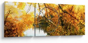 Tablou - Copac de toamnă (cu ceas) (90x30 cm)